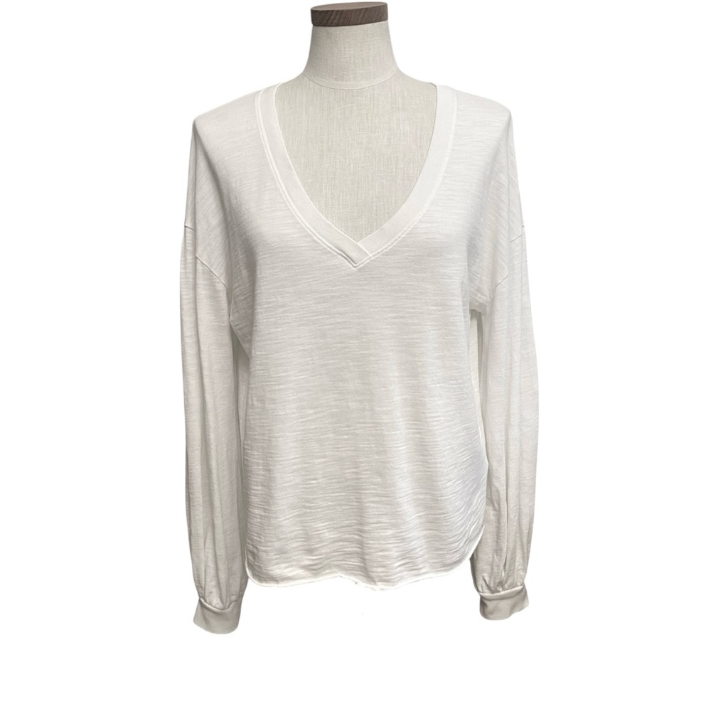Nation LTD Willa Bishop Sleeve Top Off White Sz M